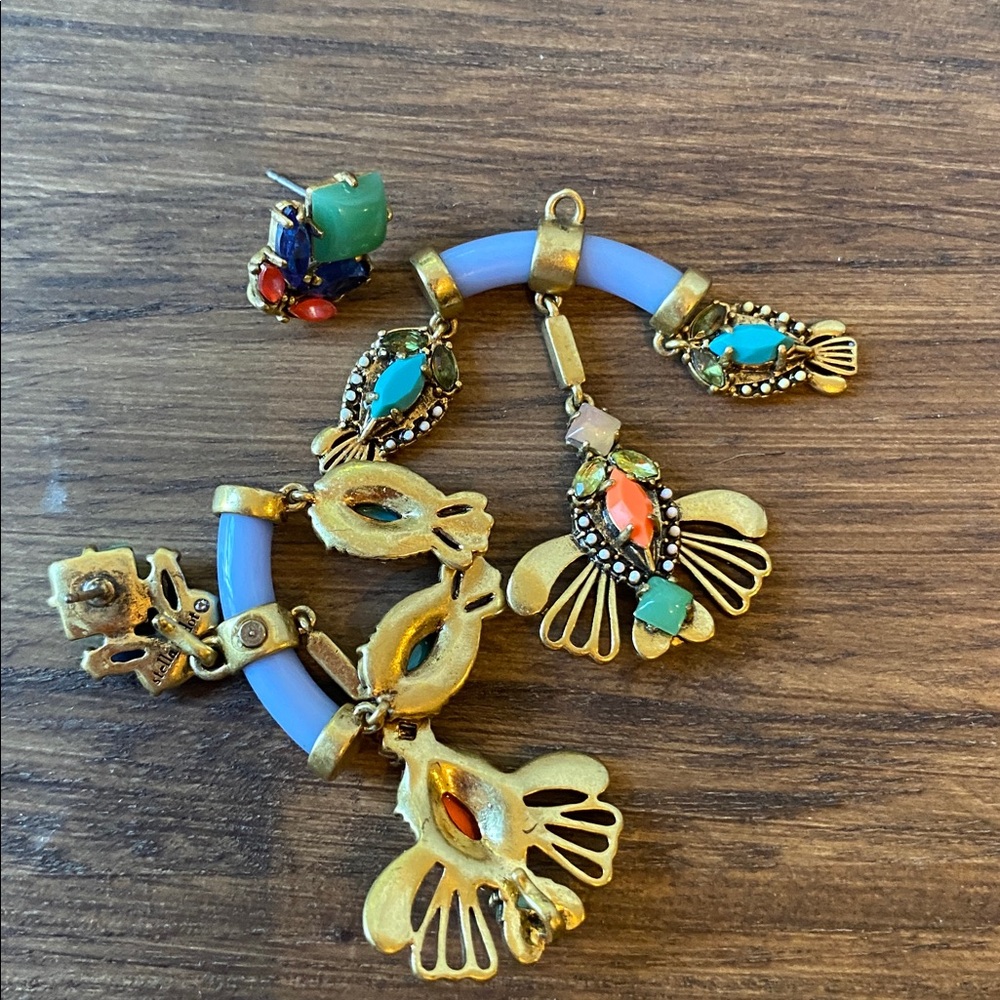 Stella & Dot Signed Cecily Convertible Multicolor Statement Earrings - Picture 3 of 3